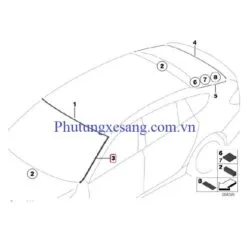 Gioăng kính chắn gió phải BMM 528i 5