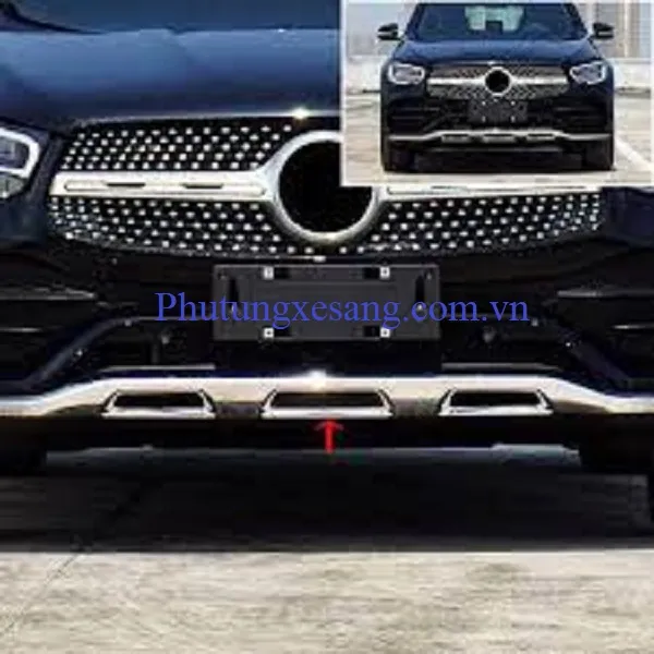 Nẹp crom cản trước giữa Mercedes GL Nẹp crom cản trước giữa Mercedes GL