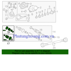 Cao su che bụi liền trục láp trước