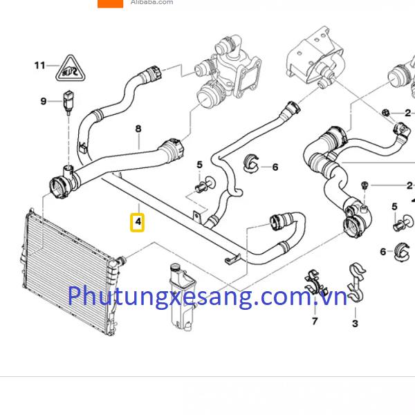 Ống nước BMW 318i 320i E46 2000-2006 Ống nước BMW 318i 320i E46 2000-2006