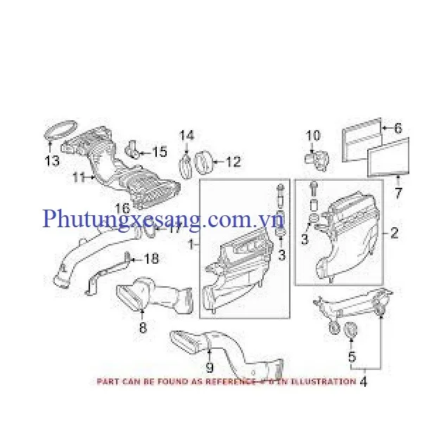 Lọc gió động cơ phải Mercedes GLS350 Lọc gió động cơ phải Mercedes GLS350