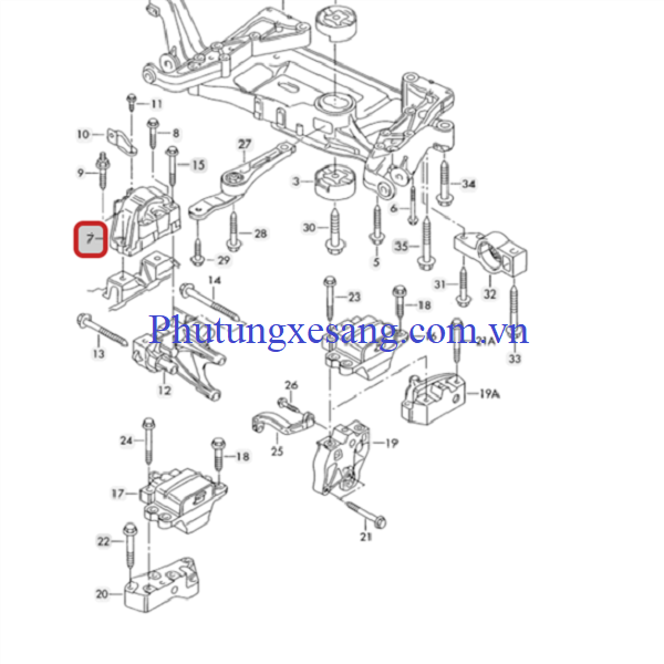 Chân máy Audi A3 Volkswagen Chân máy Audi A3 Volkswagen