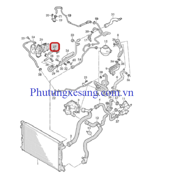Ống nước làm mát Audi Q5 2 Ống nước làm mát Audi Q5 2