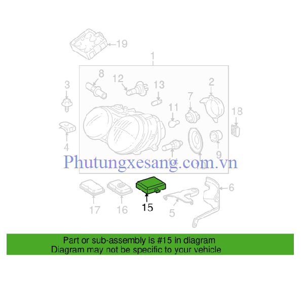 Đèn gầm phải Mercedes ML350 GL450 SL Đèn gầm phải Mercedes ML350 GL450 SL