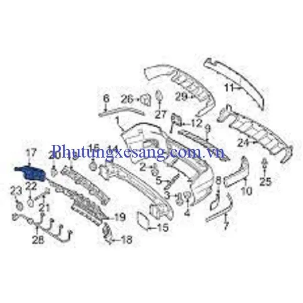 Phe cài cản sau trái Mercedes GLK250 Phe cài cản sau trái Mercedes GLK250