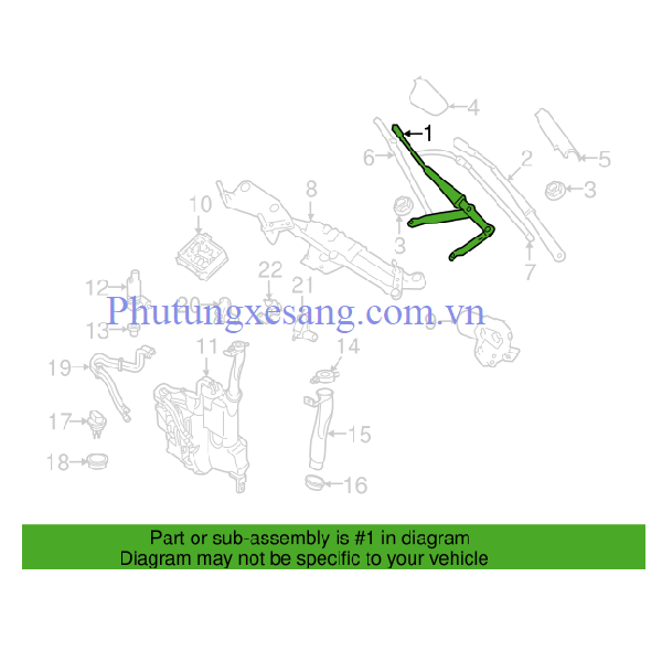 Cần gạt mưa trước phải Mercedes ML35 Cần gạt mưa trước phải Mercedes ML35