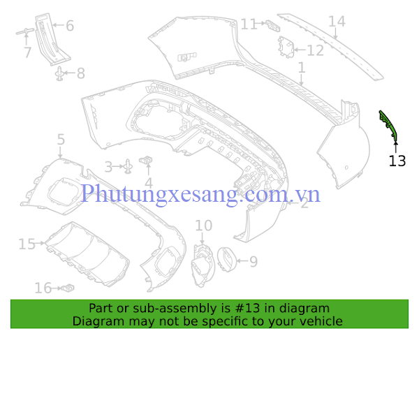 Đèn phản quang sau trái Mercedes CLA Đèn phản quang sau trái Mercedes CLA