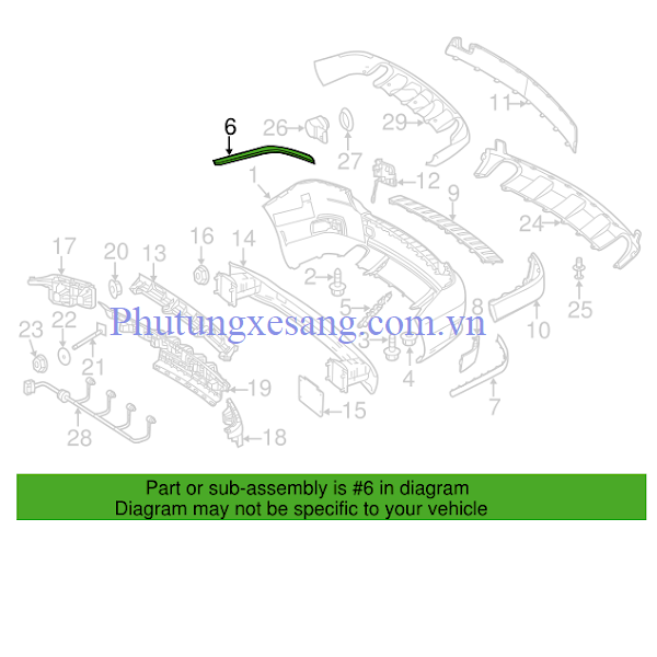 Nẹp Crom cản sau phải Mercedes GLK35 Nẹp Crom cản sau phải Mercedes GLK35