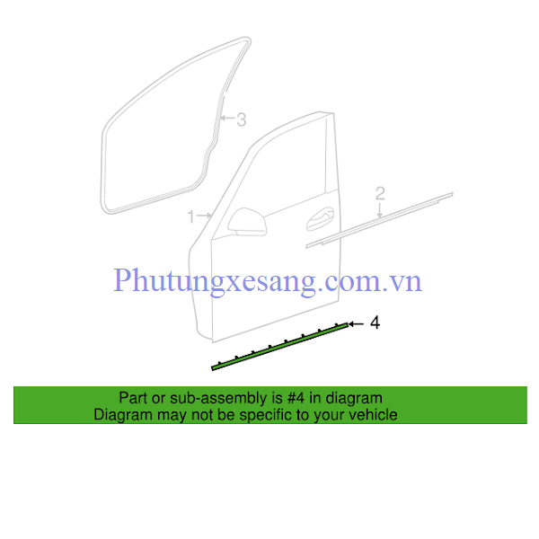 Nẹp cao su dưới trong cửa trước trái Nẹp cao su dưới trong cửa trước trái