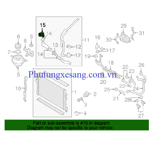 Cút nước Audi A3 A4 A5 A6 Q5 2016-20 Cút nước Audi A3 A4 A5 A6 Q5 2016-20