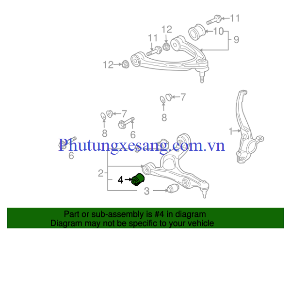 Cao su càng A to trước trái phải Aud Cao su càng A to trước trái phải Aud