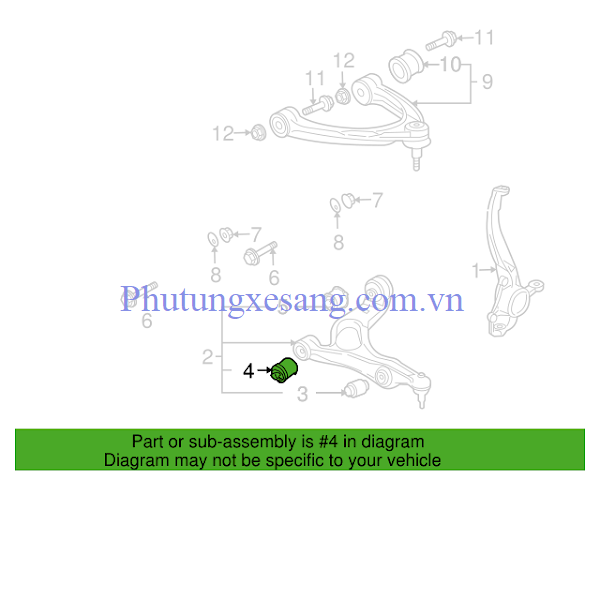 Cao su càng A to trước trái phải Aud Cao su càng A to trước trái phải Aud