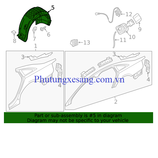 Lòng vè chắn bùn sau trái Audi A6 S6 Lòng vè chắn bùn sau trái Audi A6 S6