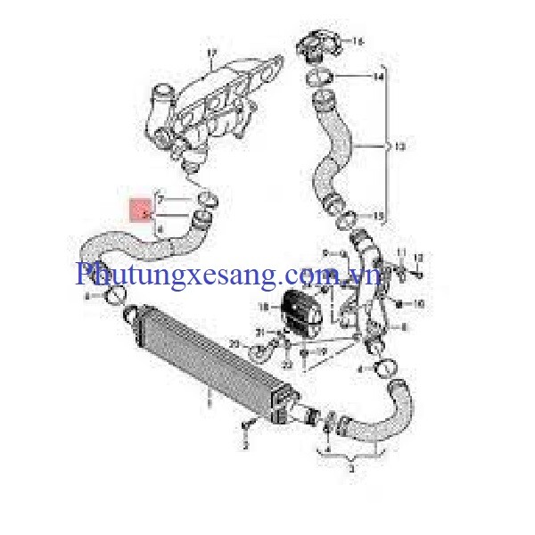 Ống nước turbo phải Audi Q5-8R014579 Ống nước turbo phải Audi Q5-8R014579