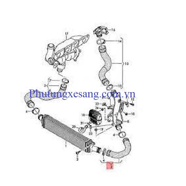 Ống nước turbo trái Audi Q5 2011-201 Ống nước turbo trái Audi Q5 2011-201