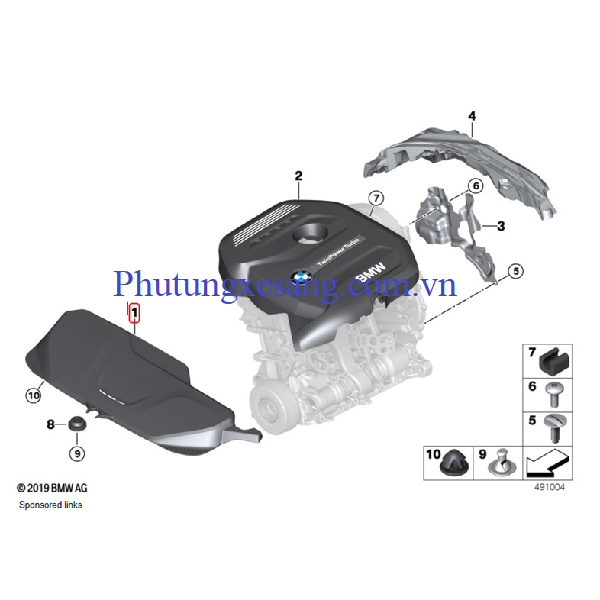 Tấm chắn máy trước BMW 120i 220i 320 Tấm chắn máy trước BMW 120i 220i 320