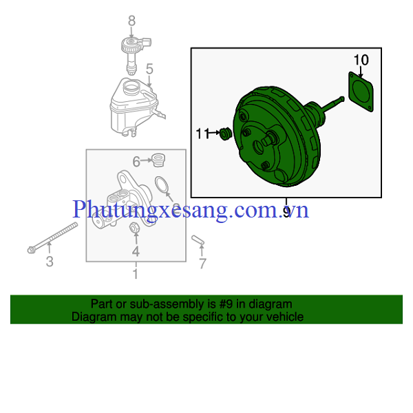 Bầu trợ lực phanh liền tổng Cylinder Bầu trợ lực phanh liền tổng Cylinder