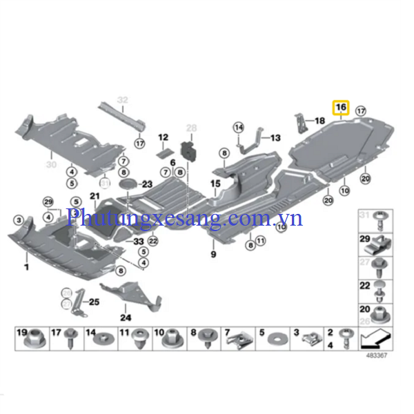 Tấm ốp gầm sau trái BMW X5 X6 E70 E7 Tấm ốp gầm sau trái BMW X5 X6 E70 E7