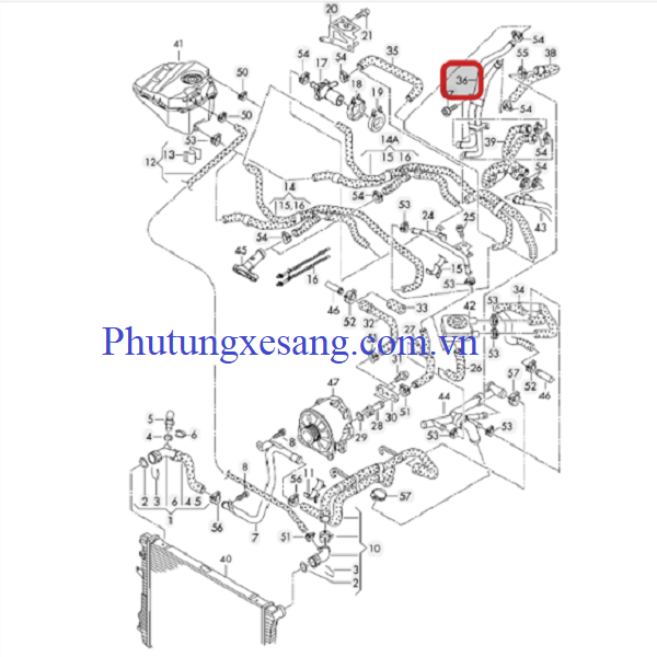 3Ống nước làm mát Audi Q7 Ống nước làm mát Audi Q7