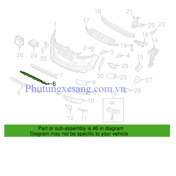 Xốp nẹp cản trước Audi Q7 2010-2015 Xốp nẹp cản trước Audi Q7 2010-2015