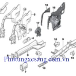 Hỗ trợ động cơ phía trước BMW X5 E70 ( Tấm số 7+ 8 bên phải )-41117174282, 41117174280
