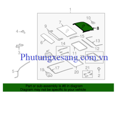 Kính nóc phía sau Mercedes C250 C300 C350 C63 AMG 2008-2014-A2047800521, A2047800321