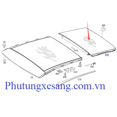 Kính cửa sổ trời phía sau Mercedes GLC300 GLC43 X253 2016-2019 (số 300)-A2537800500, A25378005009F67 Kính cửa sổ trời phía sau Mercedes GLC300 GLC43 X253 2016-2019 (số 300)-A2537800500, A25378005009F67