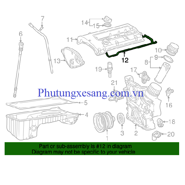 Gioăng nắp máy Mercedes C220 C230 SLK230-A1110160221-A Gioăng nắp máy Mercedes C220 C230 SLK230-A1110160221-A