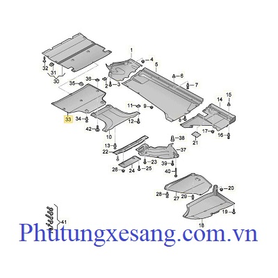 Tấm chắn gầm hộp số Audi Q5 SQ5 2017-2023 (Số 33)-80C863822 Tấm chắn gầm hộp số Audi Q5 SQ5 2017-2023 (Số 33)-80C863822