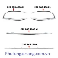 Nẹp crom cản trước giữa trên Mercedes S-class Maybach W222 2013-2016-A2228854800