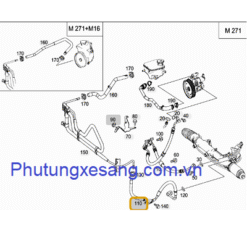 Ống dầu hồi trợ lực lái Mercedes C250 C300 C350 E550 2008-2017-A2044606924