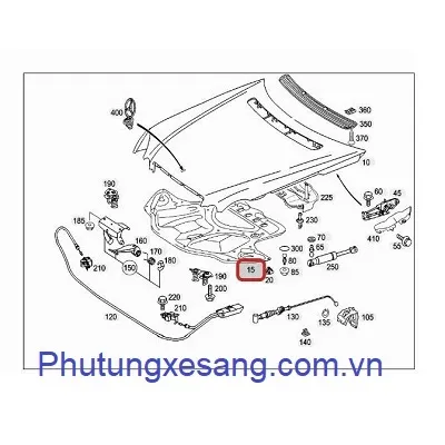 Tấm cách nhiệt nắp capo Mercedes E200k 2004-A2116823728 Tấm cách nhiệt nắp capo Mercedes E200k 2004-A2116823728