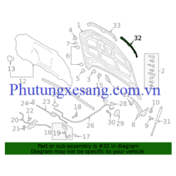 Tấm bảo vệ capo bên trái Audi A4 S4 2017-2024-8W0823125